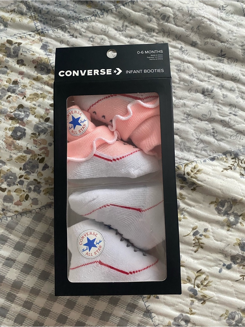 Converse Infant Booties Set - Pink & White